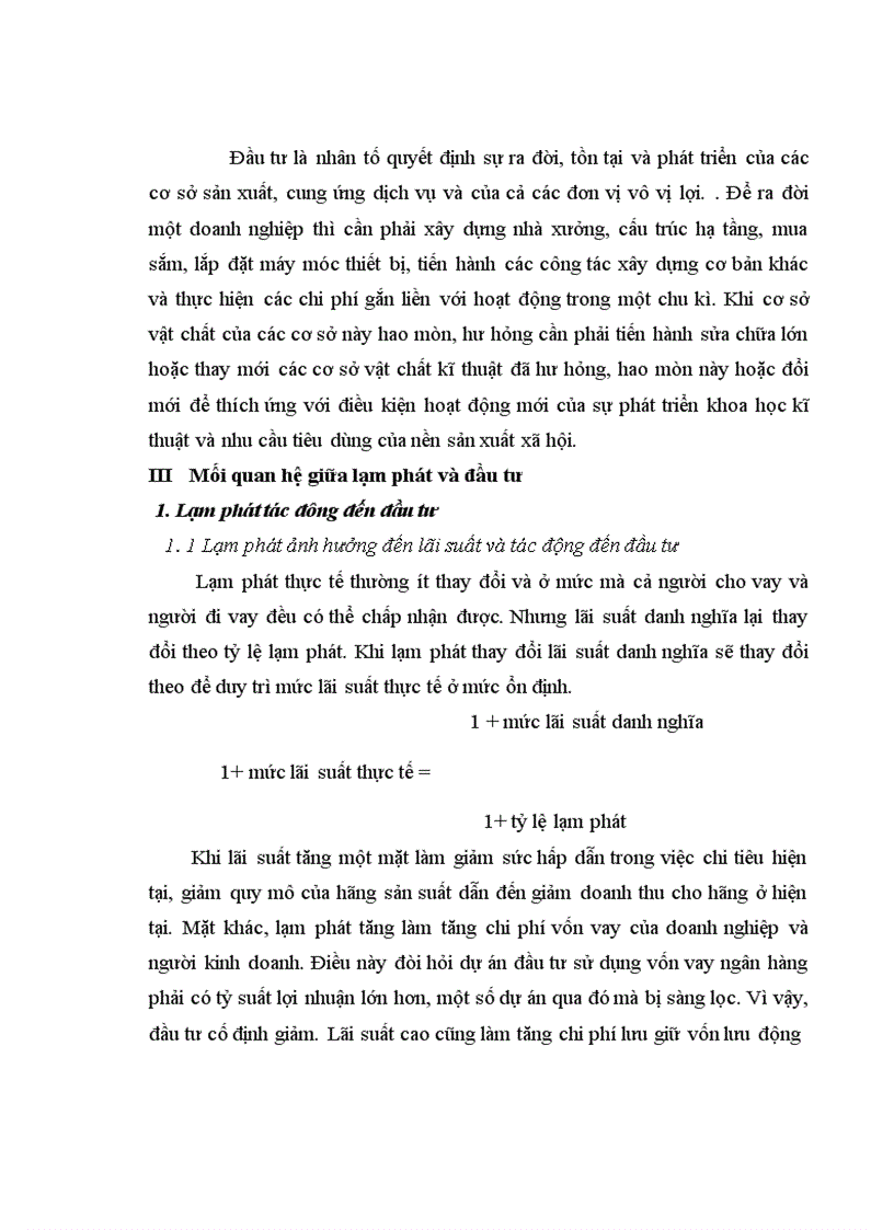 image for page Mối quan hệ giữa lạm phát và đầu tư. Thực trạng và giải pháp tại Việt Nam trong những năm gần đây
