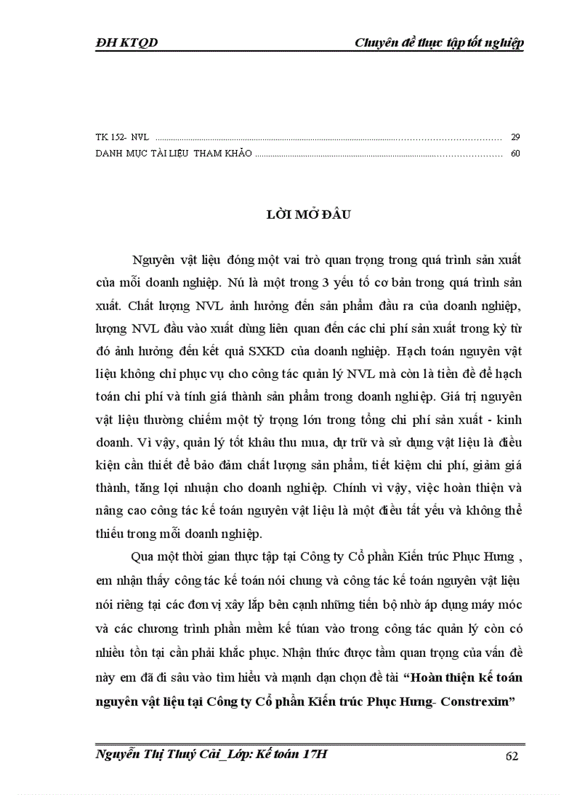 image for page Hoàn thiện kế toán nguyên vật liệu tại Công ty Cổ phần Kiến trúc Phục Hưng- Constrexim