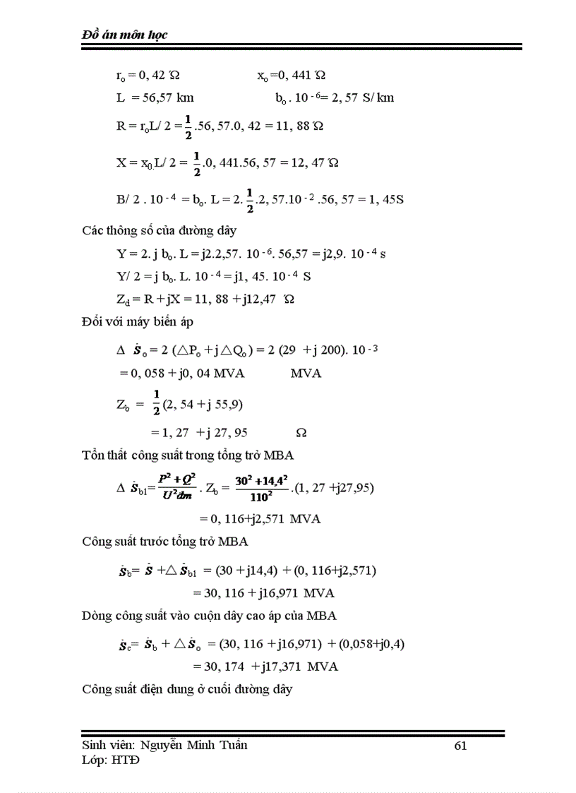 image for page Thiết kế đồ án về mạng lưới điện khu vực