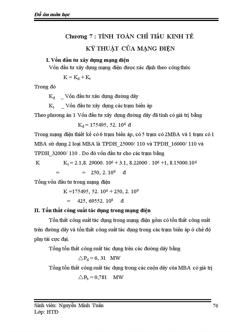 image for page Thiết kế đồ án về mạng lưới điện khu vực