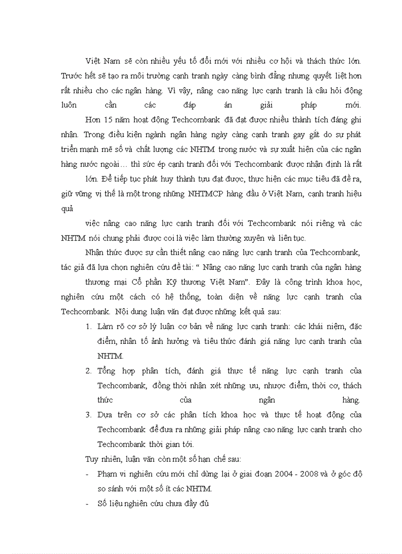 image for page Nâng cao năng lực cạnh tranh của NHTM cổ phần kỹ thương Việt Nam