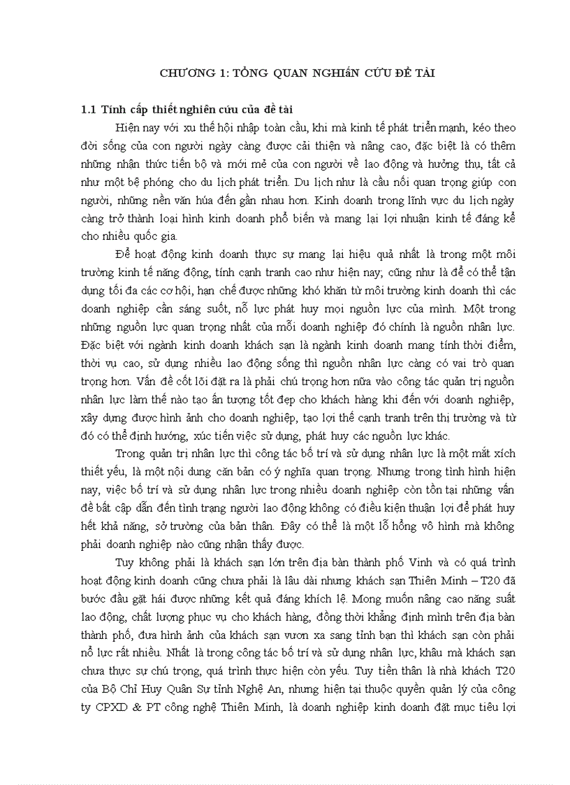 image for page Hoàn thiện bố trí và sử dụng nhân lực tại khách sạn Thiên Minh – T20