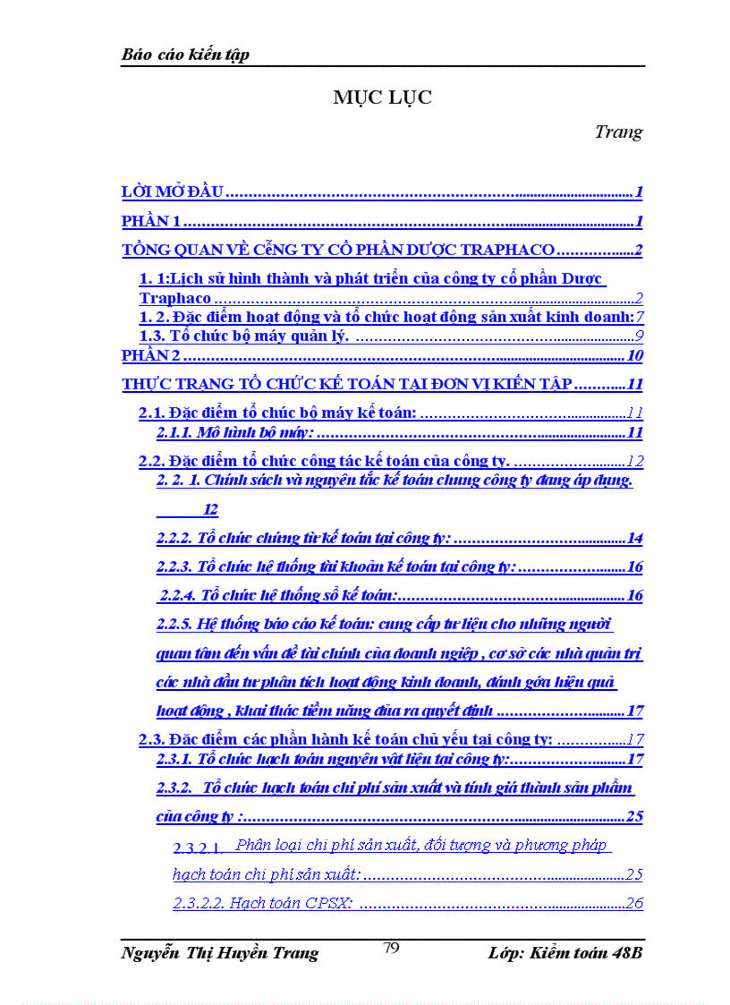 image for page Báo cáo thực tập tại công ty cổ phần dược traphaco