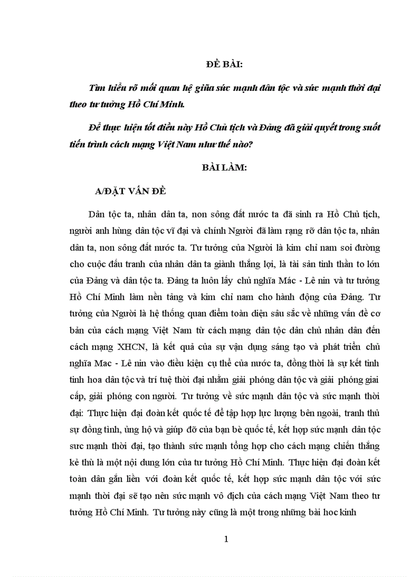 image for page Tìm hiểu rõ mối quan hệ giữa sức mạnh dân tộc và sức mạnh thời đại theo tư tưởng Hồ Chí Minh.