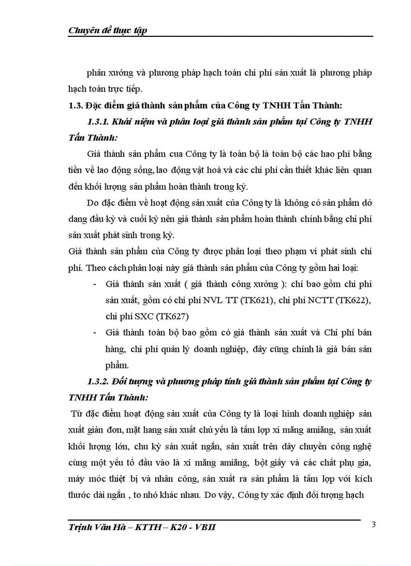 Chi phí sản xuất và giá thành sản phẩm tại công ty tnhh tấn thành