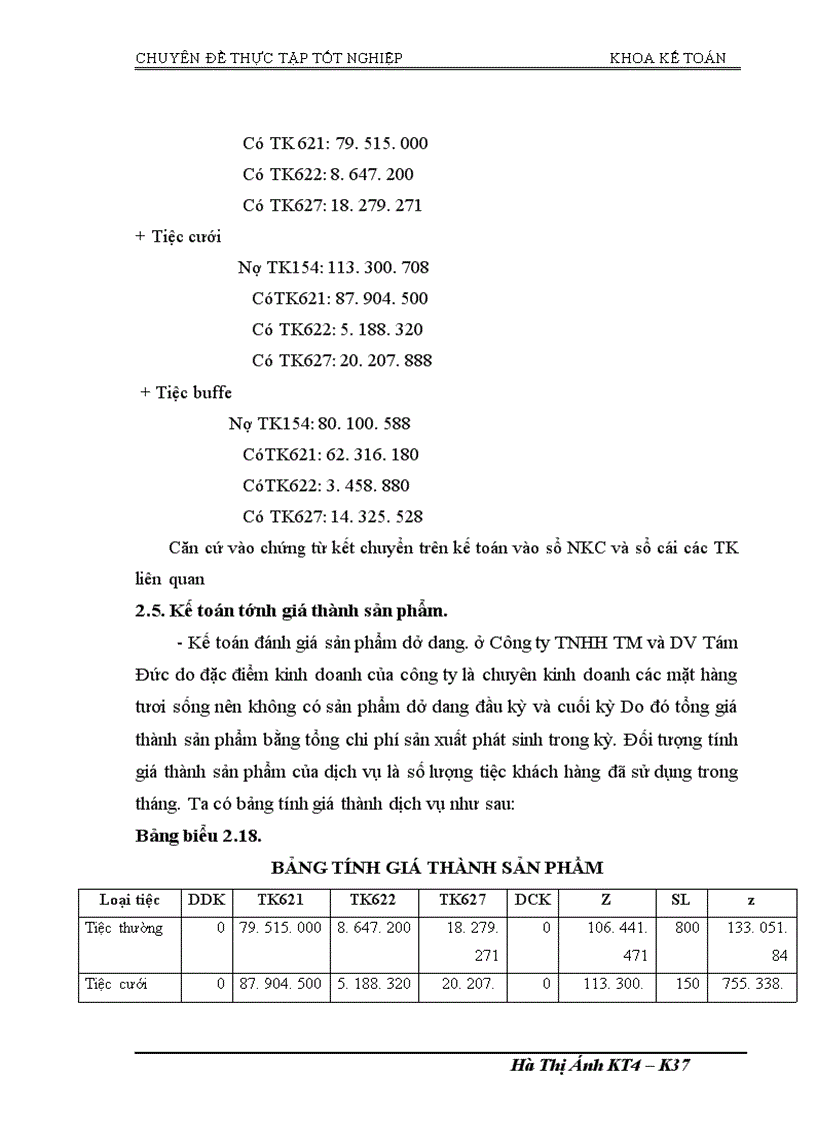 image for page Kế toán chi phí sản xuất và tính giá thànhsản phẩm dịch vụ ăn uống