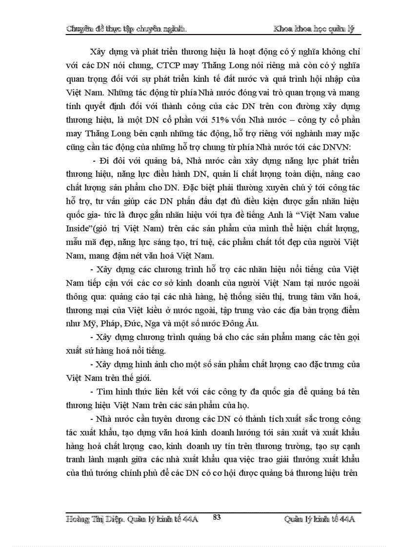 image for page Một số giải pháp nhằm xây dựng và phát triển thương hiệu của Công ty Cổ phần may Thăng Long trên thị trường nội địa