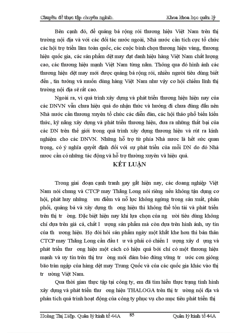 image for page Một số giải pháp nhằm xây dựng và phát triển thương hiệu của Công ty Cổ phần may Thăng Long trên thị trường nội địa