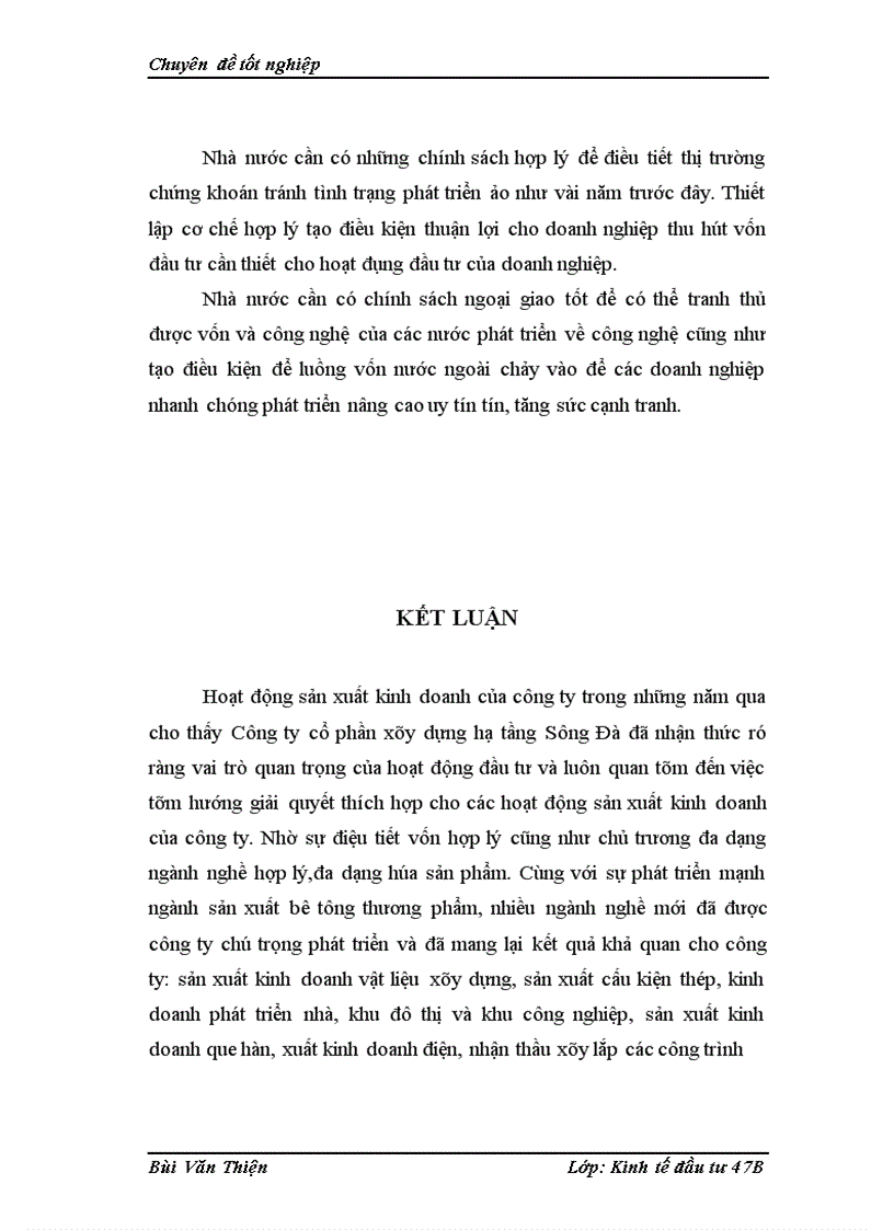 image for page Thực trạng đầu tư phát triển ở công ty cổ phần xây dựng hạ tầng SÔNG ĐÀ