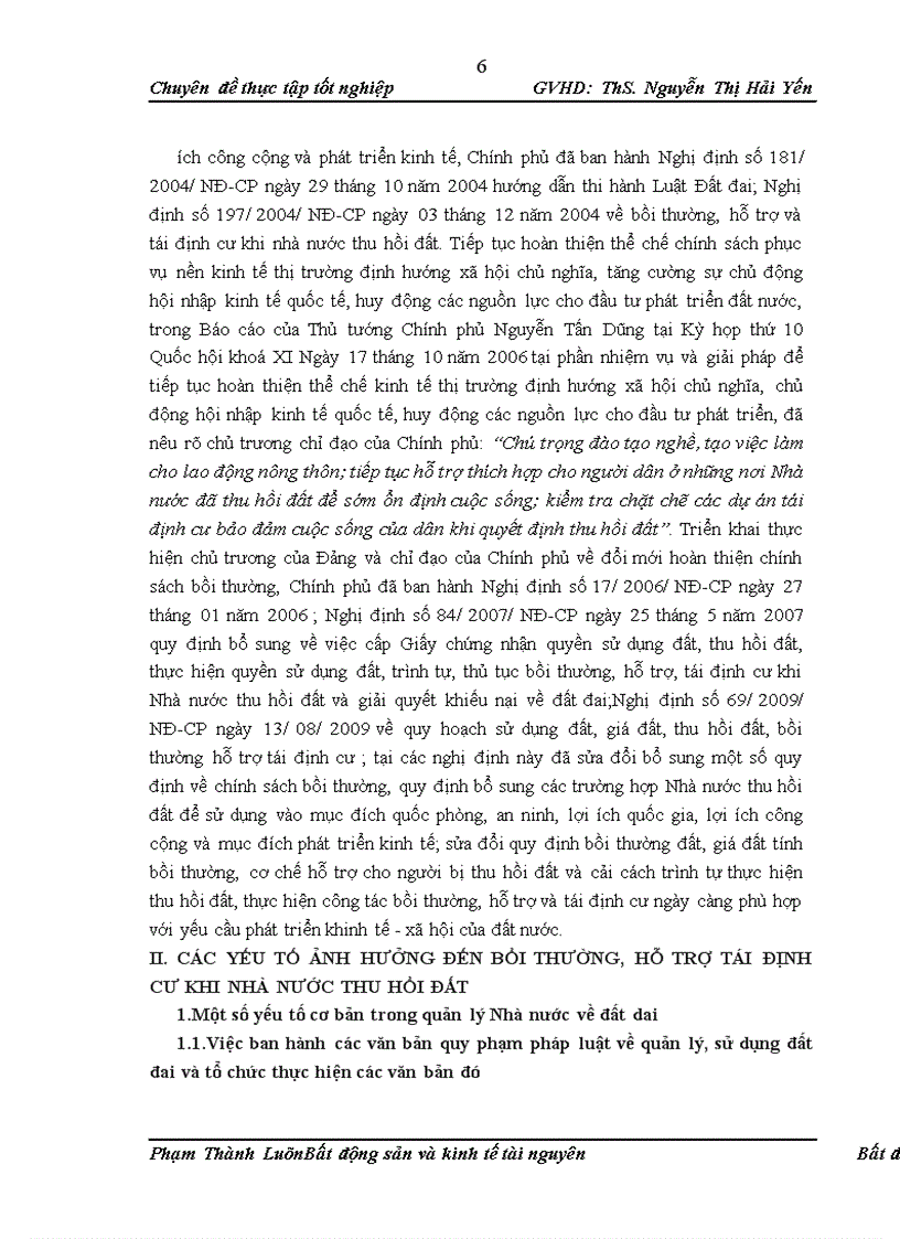 image for page Đánh giá tình hình thực hiện chính sách về bồi thường, hỗ trợ tái định cư khi Nhà nước thu hồi đất tại một số địa phương và đề xuất các giải pháp để hoàn thiện,