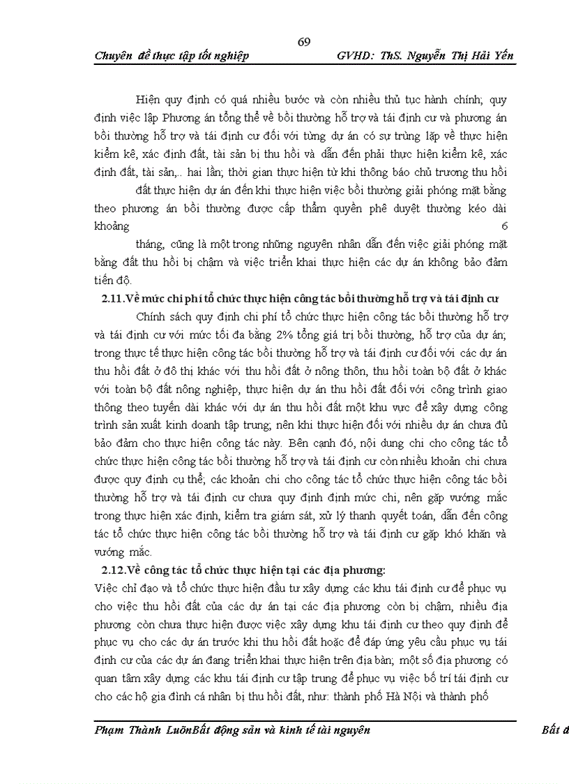 image for page Đánh giá tình hình thực hiện chính sách về bồi thường, hỗ trợ tái định cư khi Nhà nước thu hồi đất tại một số địa phương và đề xuất các giải pháp để hoàn thiện,