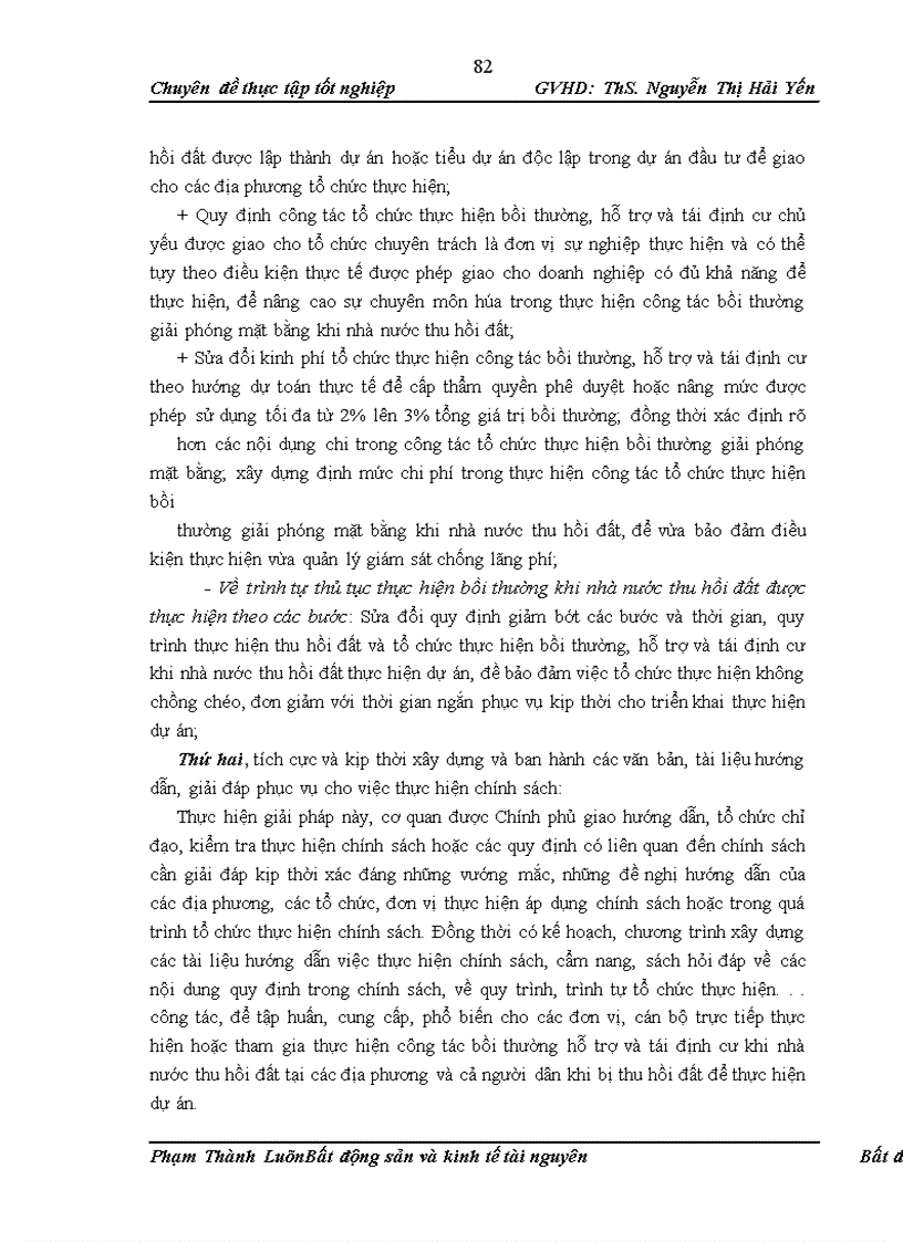 image for page Đánh giá tình hình thực hiện chính sách về bồi thường, hỗ trợ tái định cư khi Nhà nước thu hồi đất tại một số địa phương và đề xuất các giải pháp để hoàn thiện,