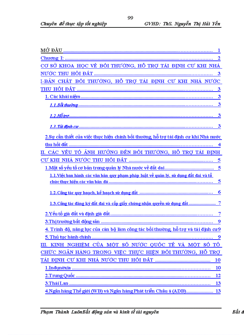 image for page Đánh giá tình hình thực hiện chính sách về bồi thường, hỗ trợ tái định cư khi Nhà nước thu hồi đất tại một số địa phương và đề xuất các giải pháp để hoàn thiện,