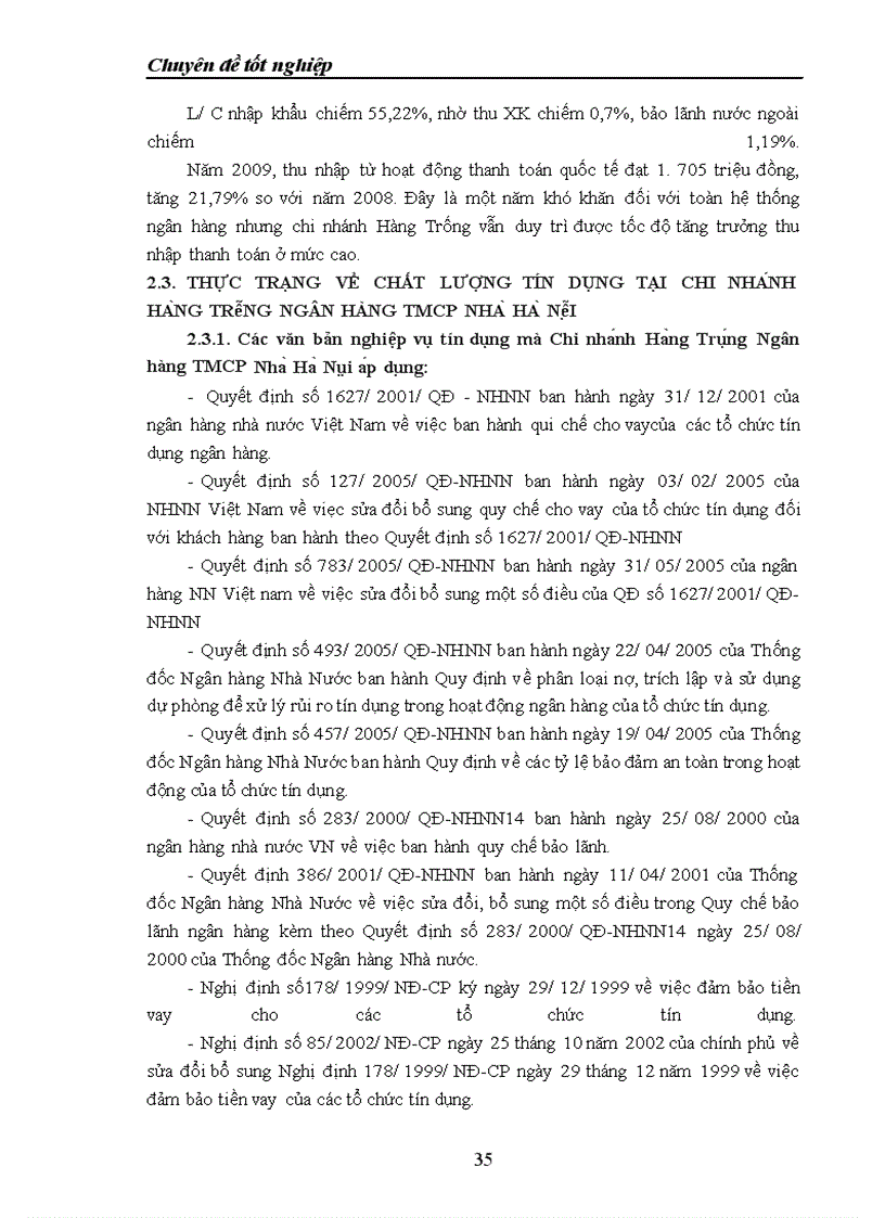 image for page Giải pháp nâng cao chất lượng tín dụng tại Chi nhánh Hàng Trống Ngân hàng TMCP nhà Hà Nội