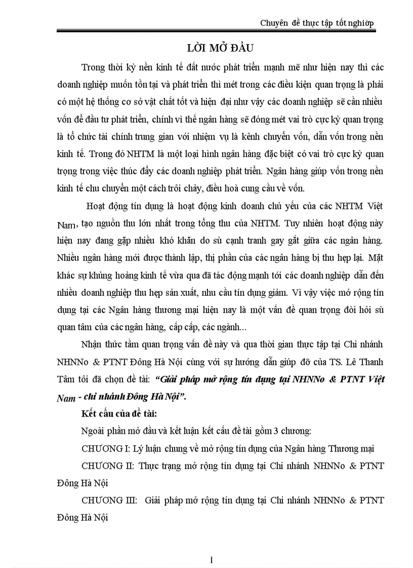 image for page Giải pháp mở rộng tín dụng tại NHNNo&PTNT Việt Nam - chi nhánh Đông Hà Nội