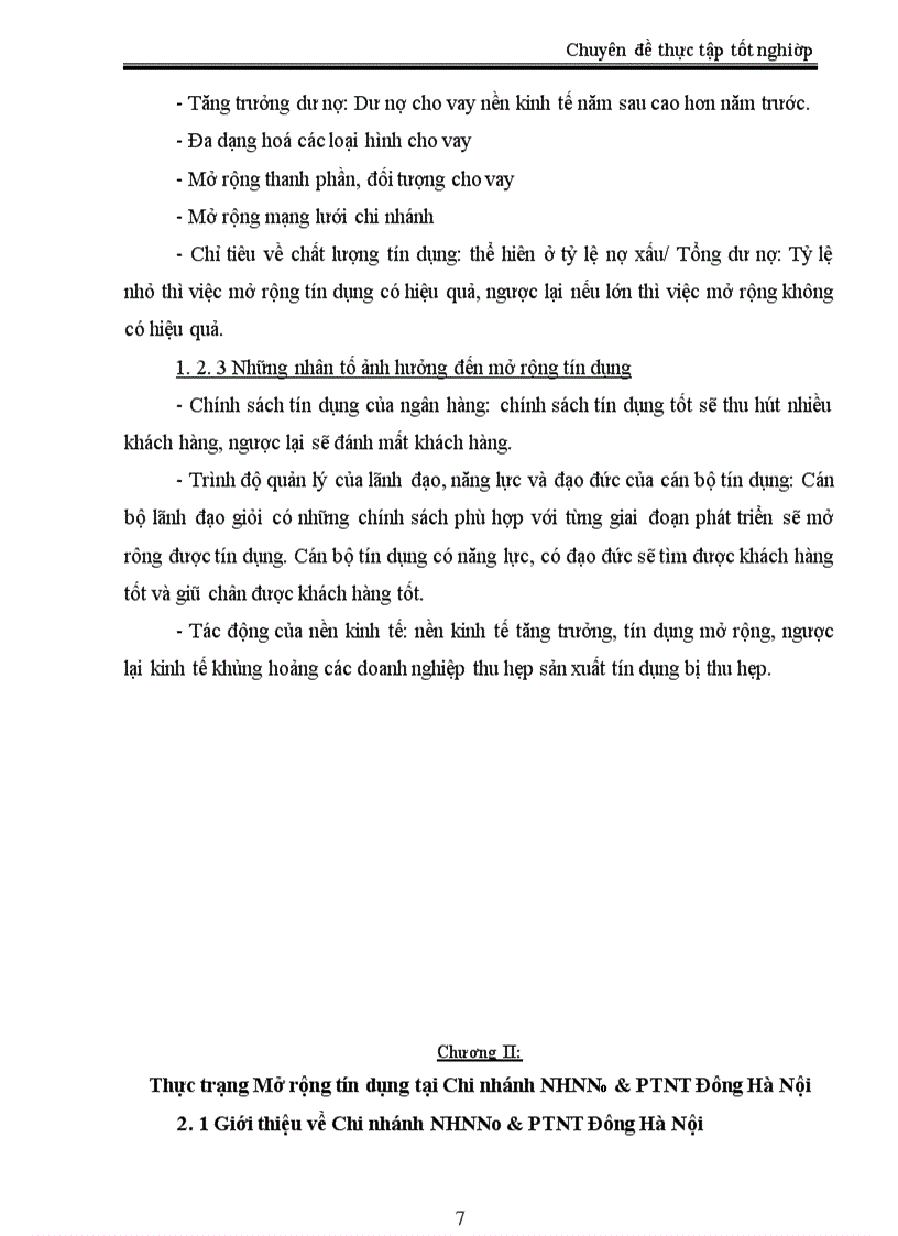 image for page Giải pháp mở rộng tín dụng tại NHNNo&PTNT Việt Nam - chi nhánh Đông Hà Nội