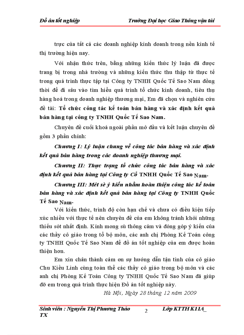 image for page Tổ chức công tác kế toán bán hàng và xác định kết quả bán hàng tại công ty TNHH Quốc Tế Sao Nam