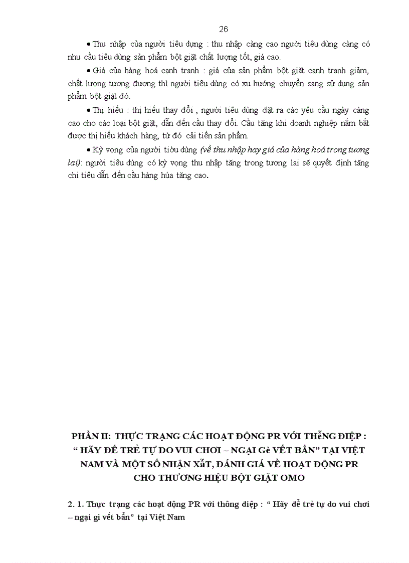 image for page Hoạt động quan hệ công chúng với thông điệp: “ Hãy để trẻ tự do vui chơi – ngại gì vết bẩn” cho thương hiệu OMO trên thị trường Việt Nam _Thực trạng và giải pháp