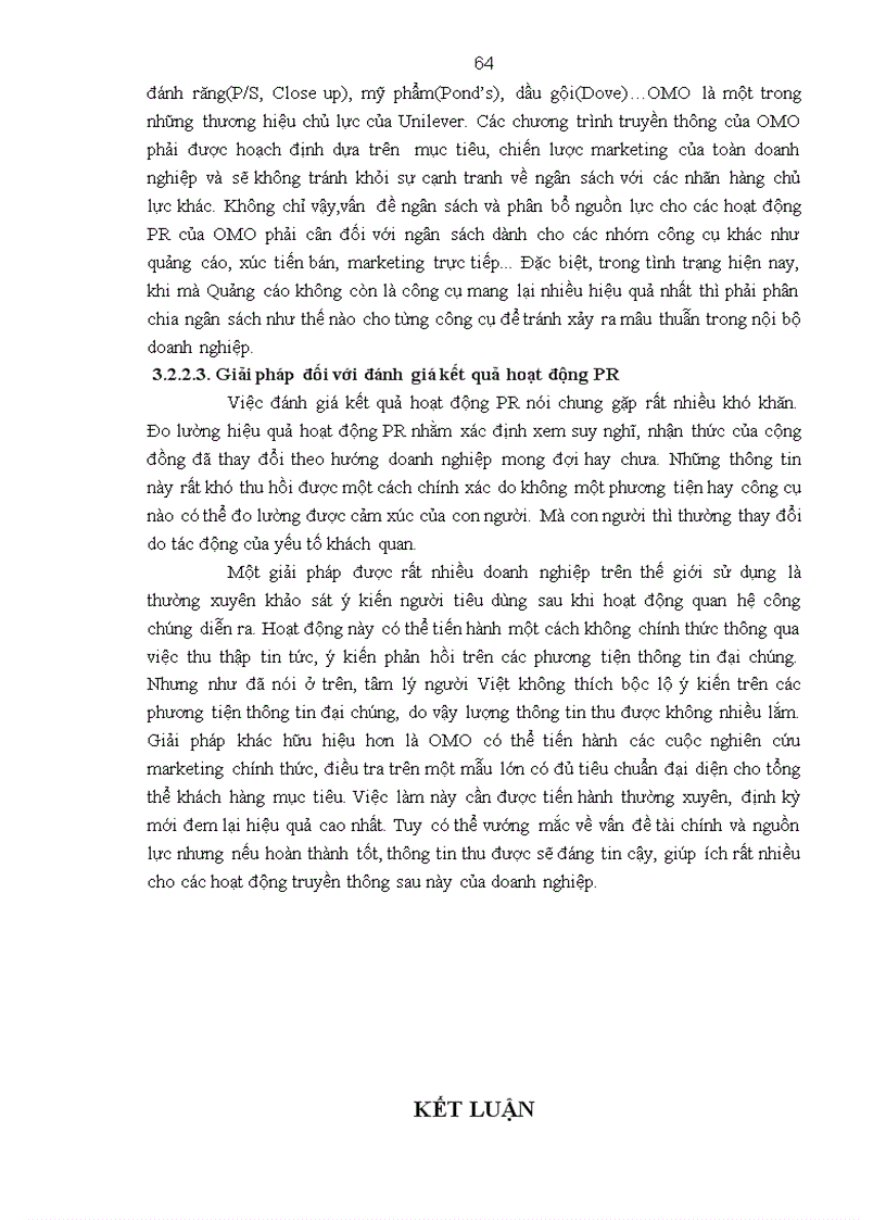 image for page Hoạt động quan hệ công chúng với thông điệp: “ Hãy để trẻ tự do vui chơi – ngại gì vết bẩn” cho thương hiệu OMO trên thị trường Việt Nam _Thực trạng và giải pháp