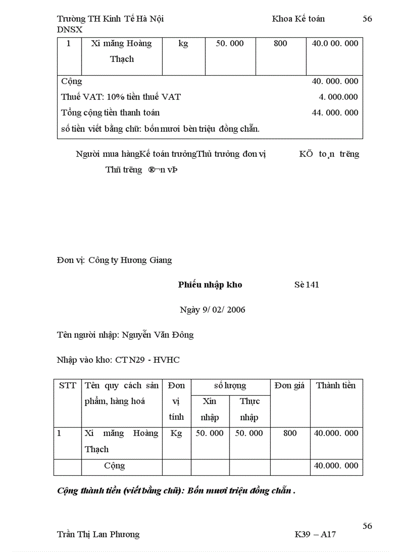 image for page Kế toán nguyên liệu, vật liệu và công cụ dụng cụ ở công ty CPĐT XD & TM Hương Giang