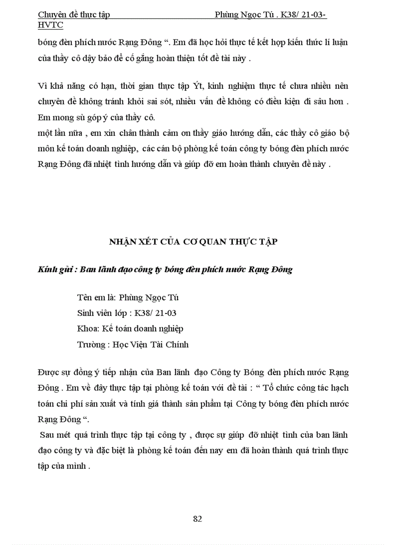 image for page Hoàn thiện tổ chức công tác hạch toán chi phí sản xuất và tính giá thành sản phẩm tại công ty Bóng đèn phích nước Rạng Đông