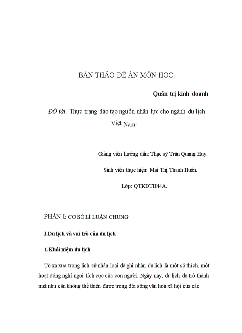 image for page Thực trạng đào tạo nguồn nhân lực cho ngành du lịch Việt Nam
