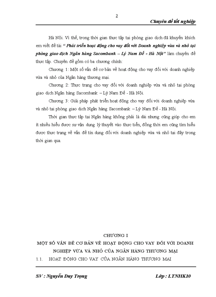 image for page Phát triển hoạt động cho vay đối với Doanh nghiệp vừa và nhỏ tại phòng giao dịch Ngân hàng Sacombank – Lý Nam Đế - Hà Nội