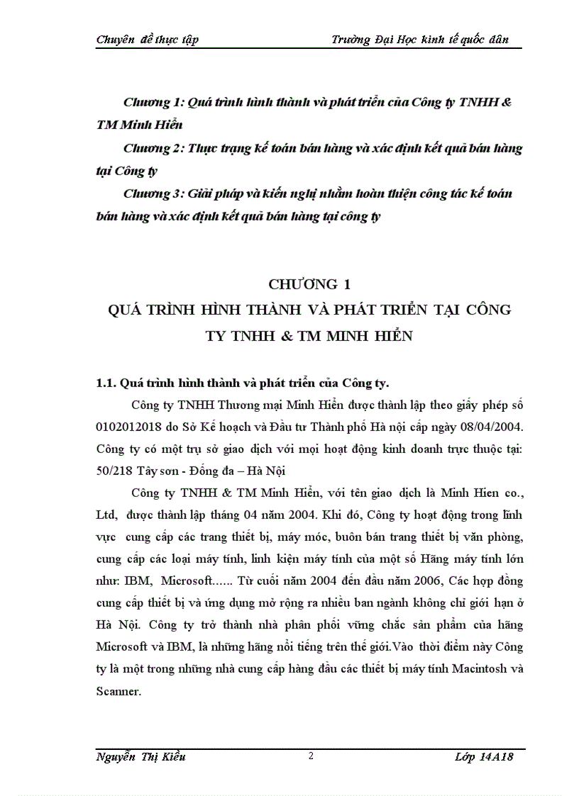 image for page Kế toán bán hàng và xác định kết quả bán hàng tại Công ty TNHH & TM Minh Hiển
