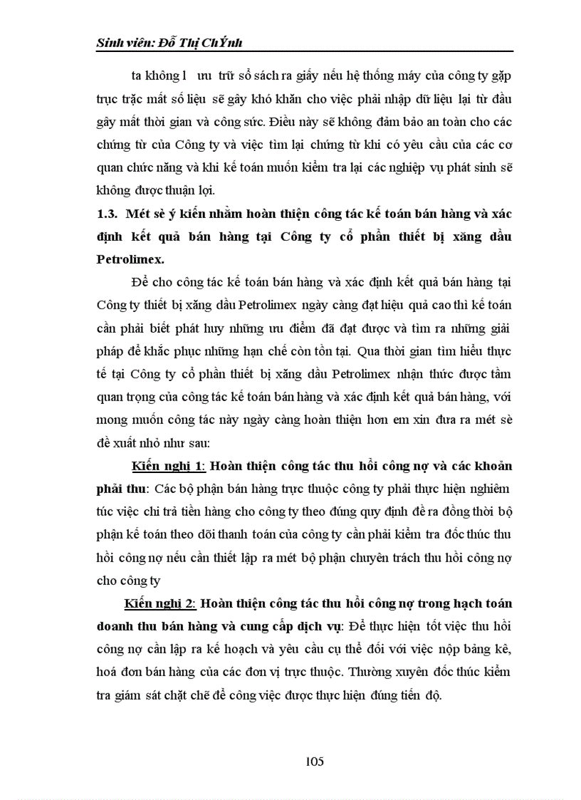 image for page Hoàn thiện kế toán bán hàng và xác định kết quả bán hàng tại Công ty CP Vận tải và dịch vụ petrolimex Hà Tây