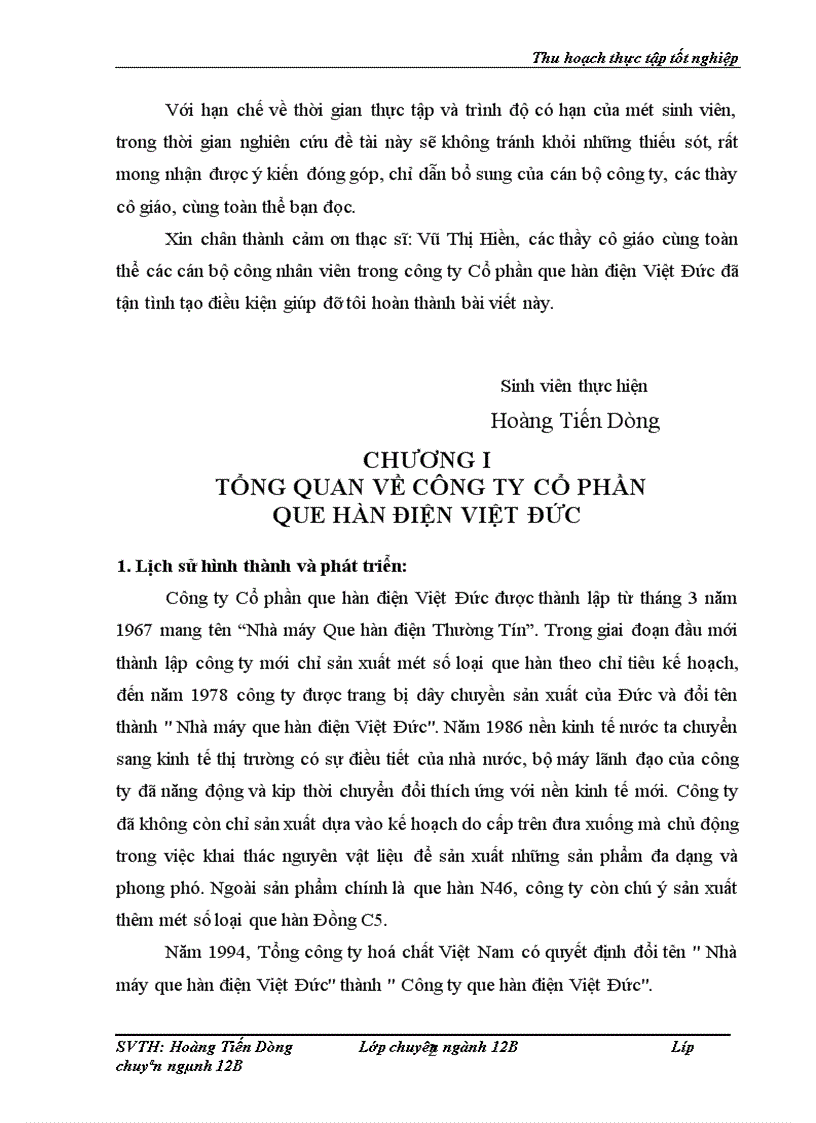 image for page Hoạt động sản xuất và xuất nhập khẩu của Công ty cổ phần que hàn điện Việt Đức (ViWelCo), thực trạng và giải pháp.