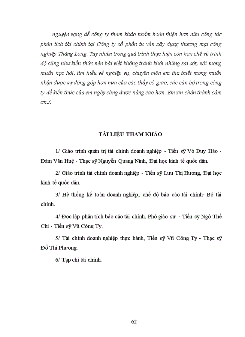 image for page Hoàn thiện công tác phân tích tài chính doanh nghiệp tại Công ty cổ phần tư vấn xây dựng thương mại công nghiệp Thăng Long