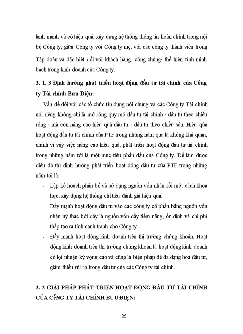 image for page Phát triển hoạt động đầu tư tài chính tại Công ty Tài chính Bưu Điện