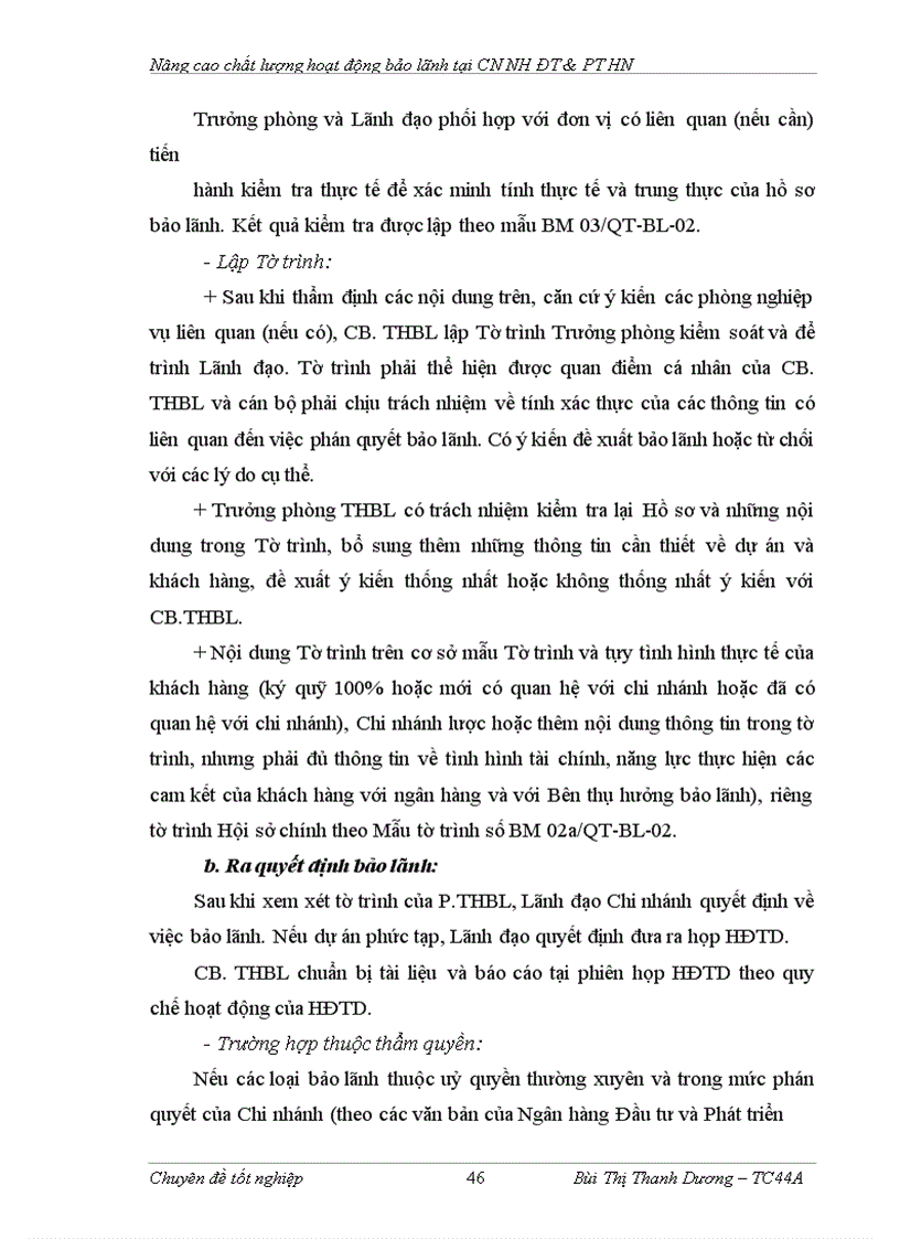 image for page Nâng cao chất lượng hoạt động bảo lãnh tại chi nhánh Ngân hàng Đầu tư và Phát triển Hà Nội