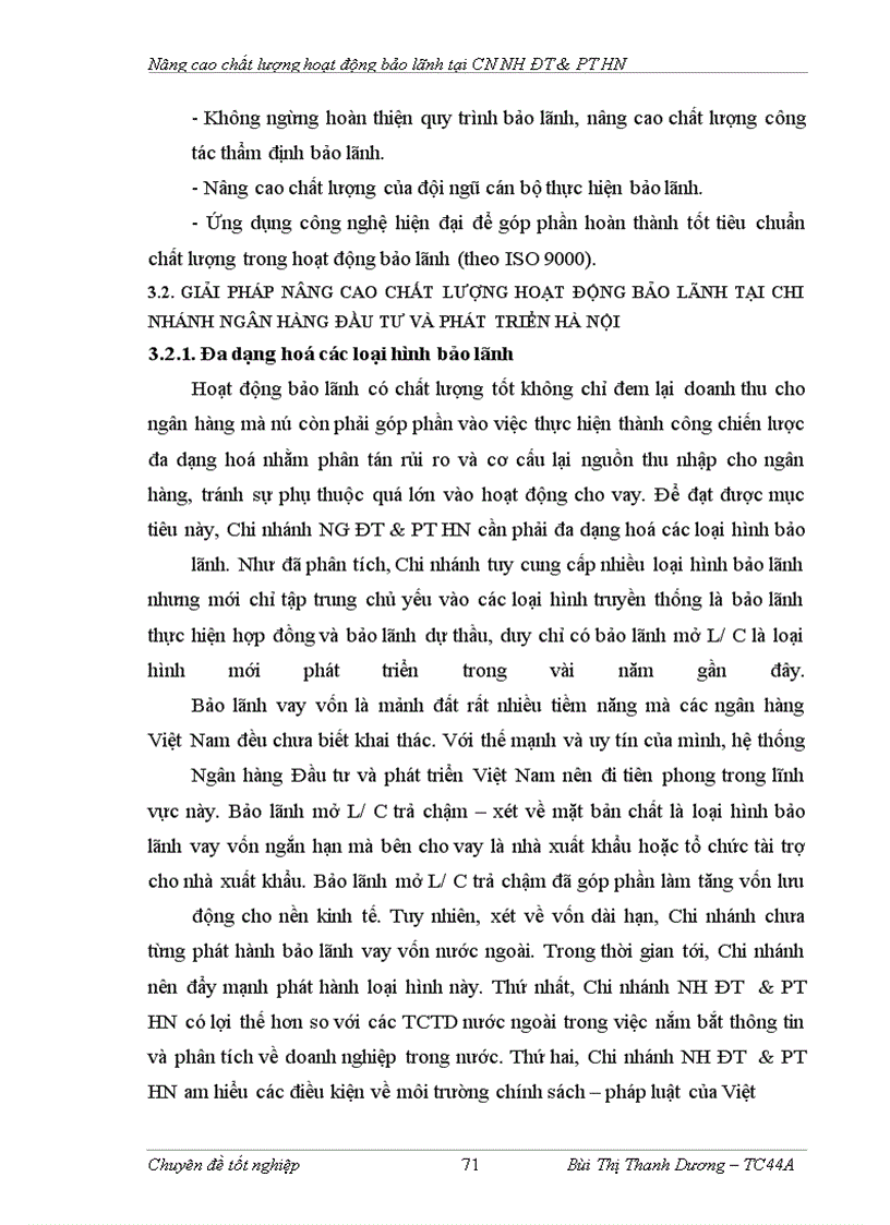 image for page Nâng cao chất lượng hoạt động bảo lãnh tại chi nhánh Ngân hàng Đầu tư và Phát triển Hà Nội