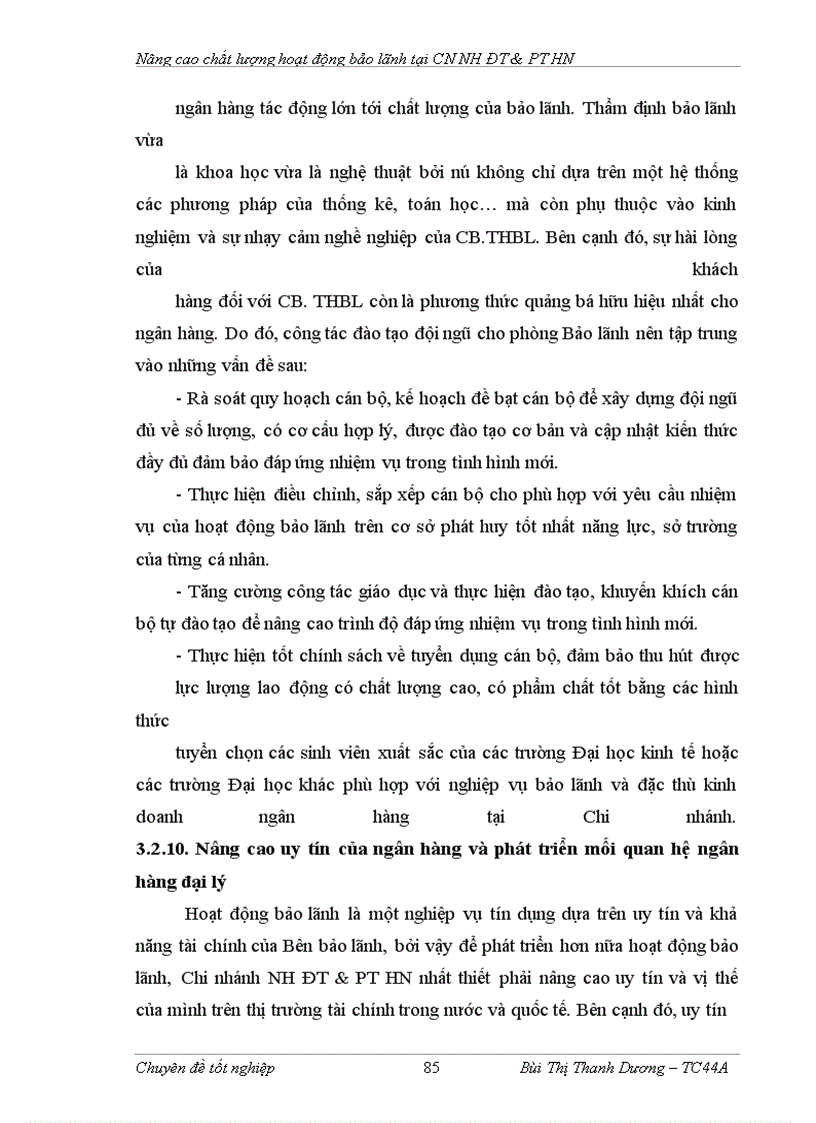 image for page Nâng cao chất lượng hoạt động bảo lãnh tại chi nhánh Ngân hàng Đầu tư và Phát triển Hà Nội
