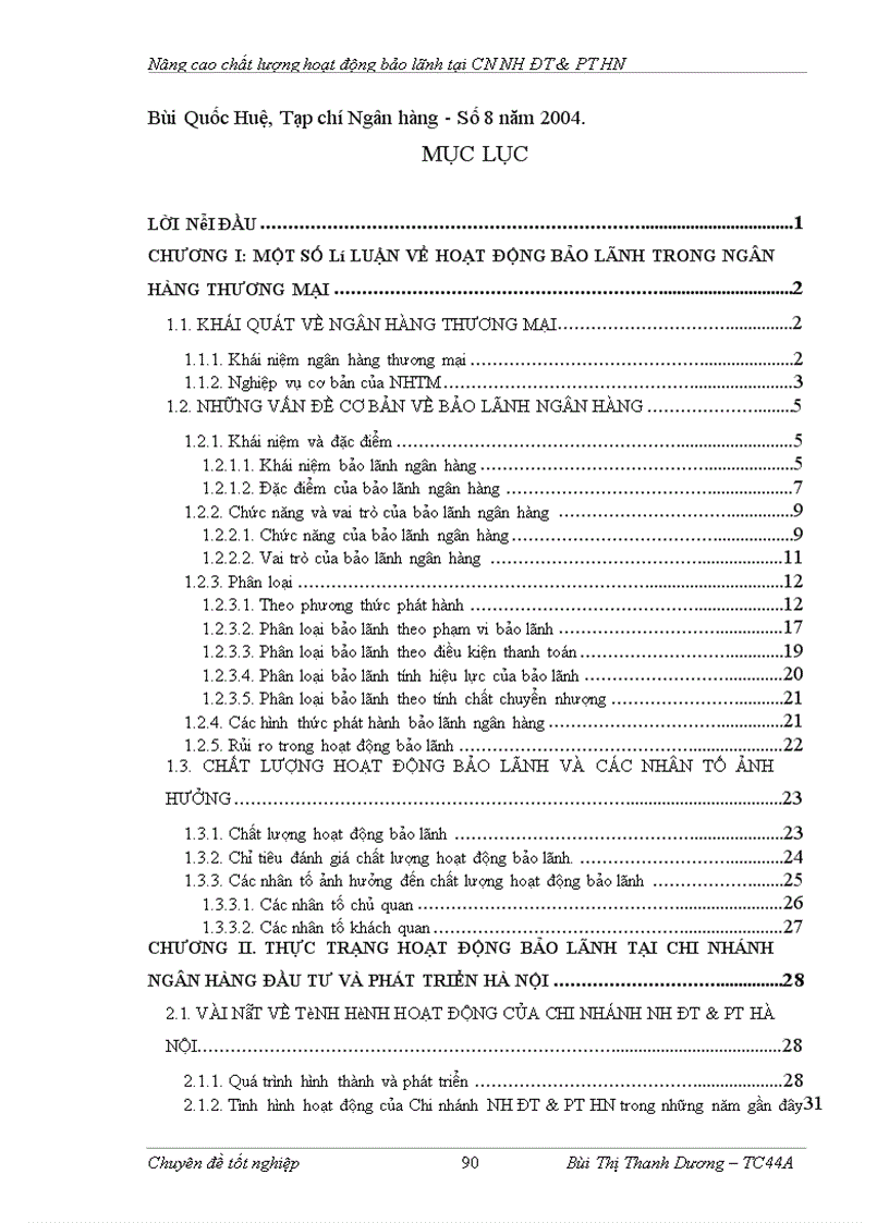 image for page Nâng cao chất lượng hoạt động bảo lãnh tại chi nhánh Ngân hàng Đầu tư và Phát triển Hà Nội