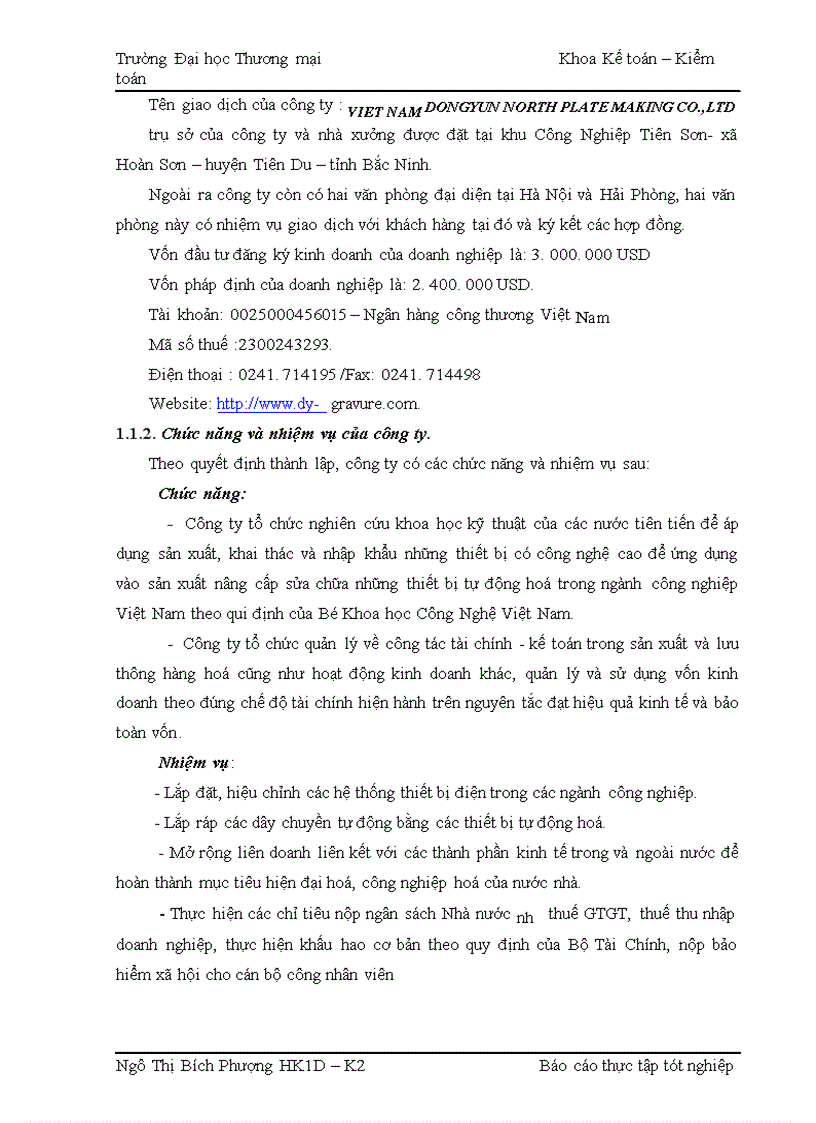 image for page Báo cáo thực tập tại Công ty TNHH Việt Nam Dong Yun Plate Making Miền Bắc