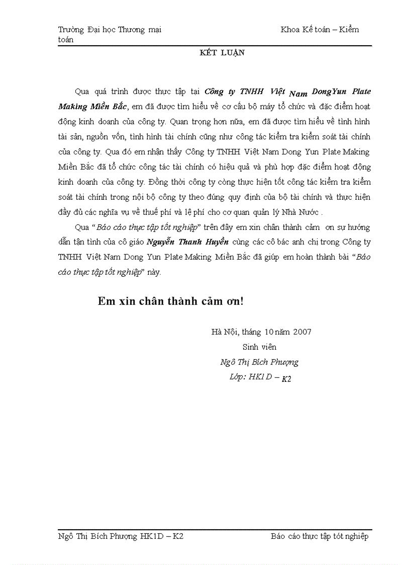 image for page Báo cáo thực tập tại Công ty TNHH Việt Nam Dong Yun Plate Making Miền Bắc