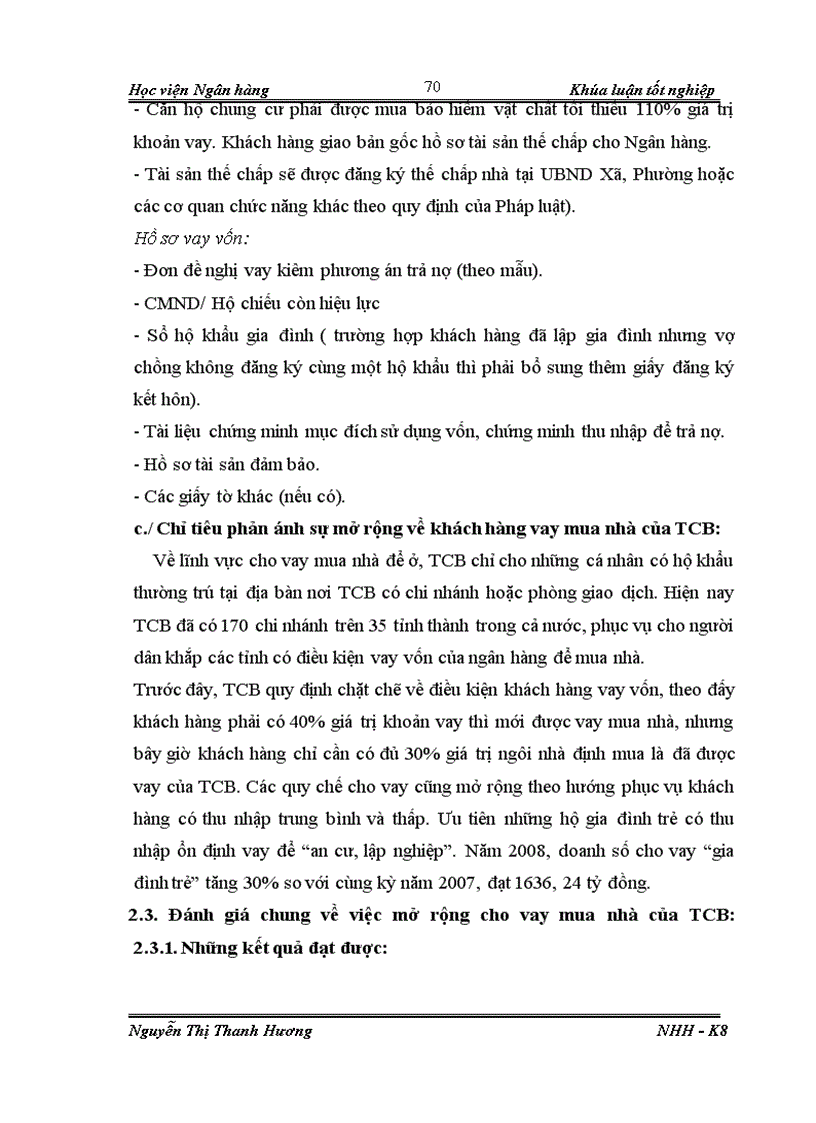 image for page Giải pháp mở rộng cho vay mua nhà tại ngân hàng Techcombank chi nhánh Láng Hạ