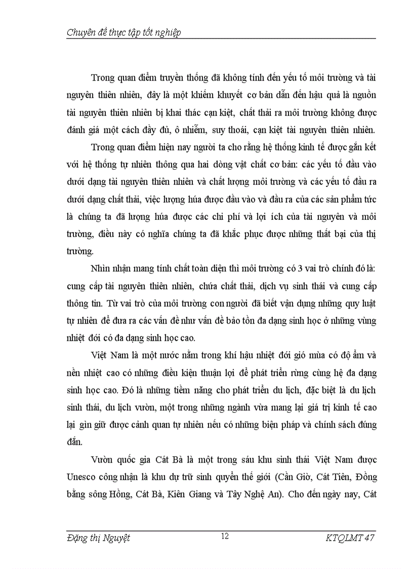 image for page Áp dụng phương pháp chi phí du lịch để đánh giá giá trị cảnh quan vườn quốc gia Cát Bà, Hải Phòng