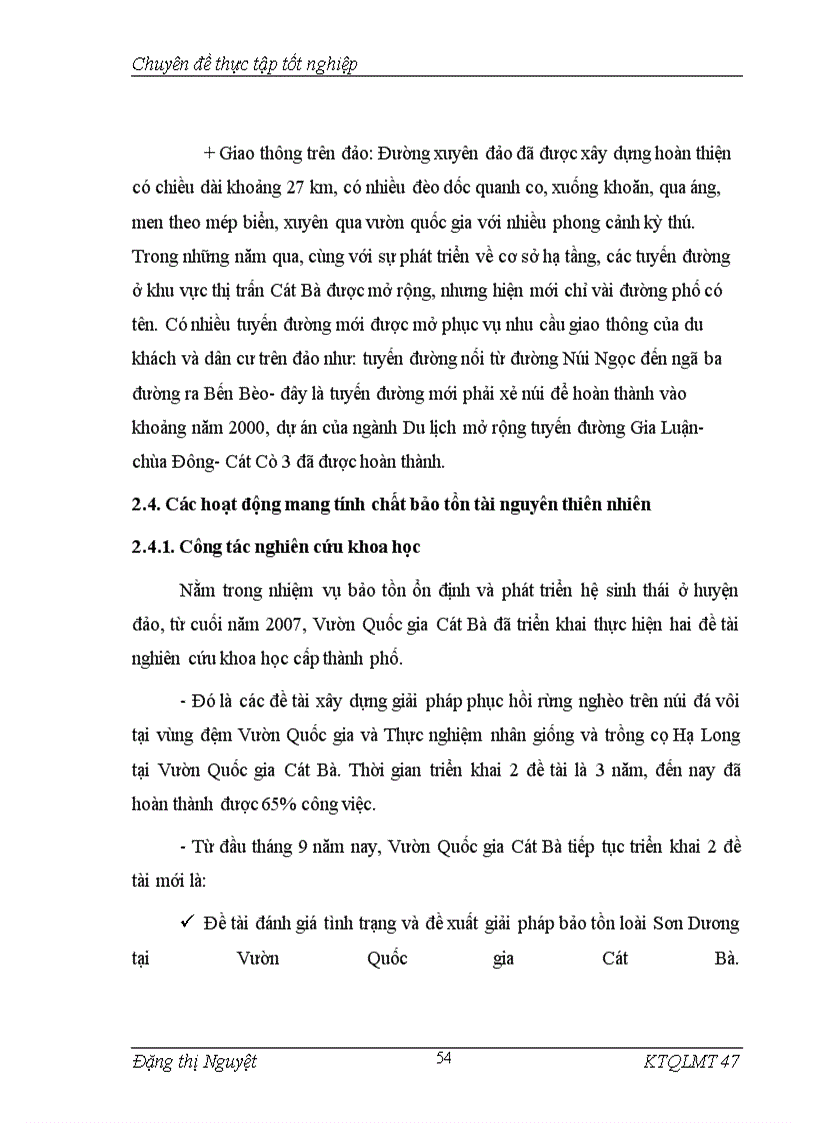 image for page Áp dụng phương pháp chi phí du lịch để đánh giá giá trị cảnh quan vườn quốc gia Cát Bà, Hải Phòng
