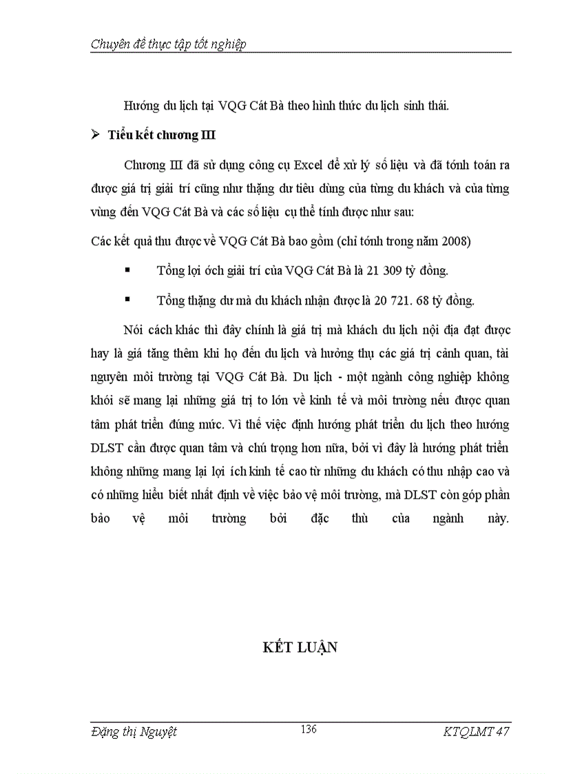 image for page Áp dụng phương pháp chi phí du lịch để đánh giá giá trị cảnh quan vườn quốc gia Cát Bà, Hải Phòng