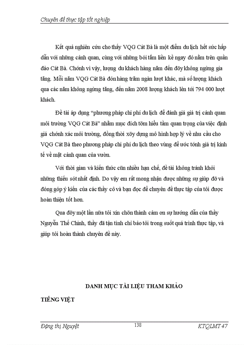 image for page Áp dụng phương pháp chi phí du lịch để đánh giá giá trị cảnh quan vườn quốc gia Cát Bà, Hải Phòng
