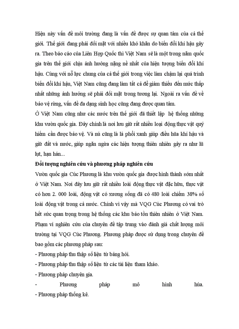 image for page Áp dụng phương pháp chi phí du lịch ( TCM ) để đánh giá giá trị cảnh quan của VQG Cúc phương