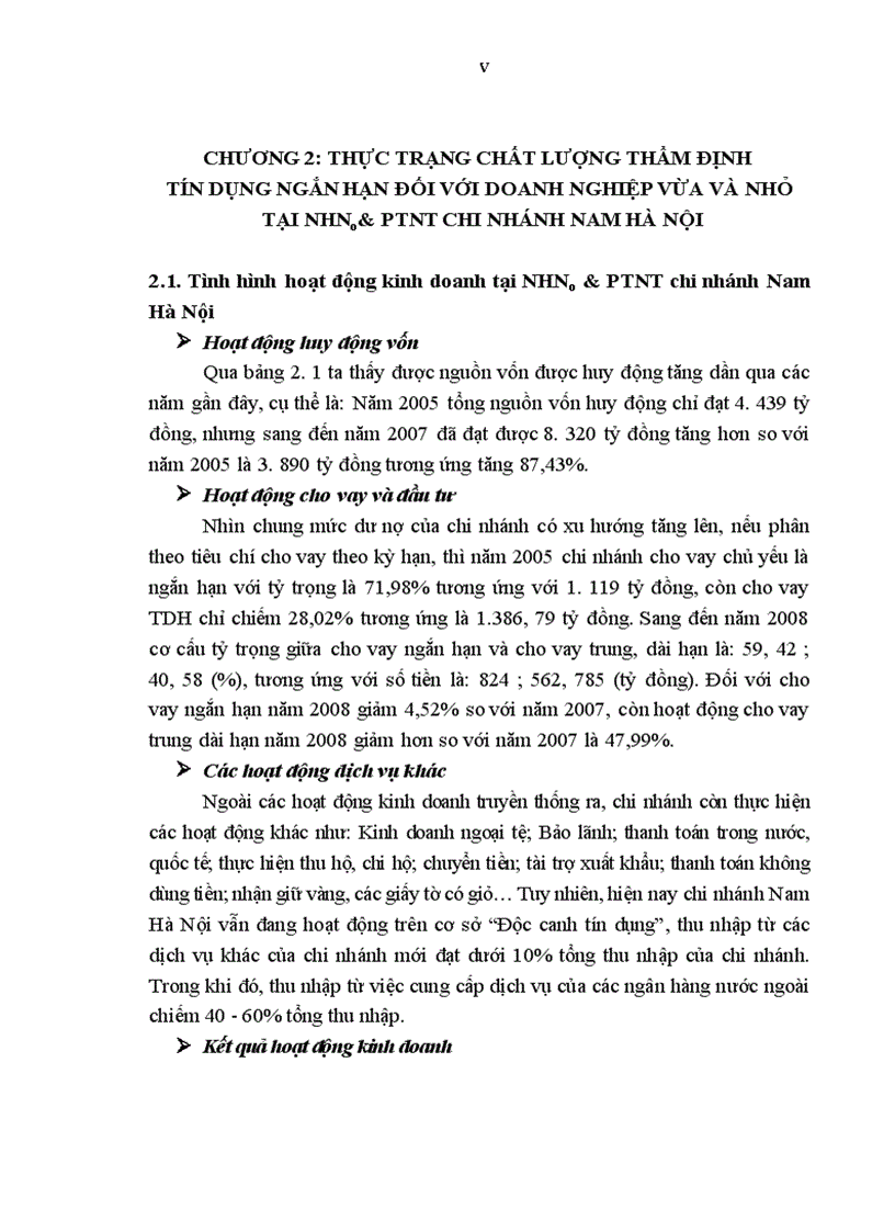 image for page Nâng cao chất lượng thẩm định tín dụng ngắn hạn đối với doanh nghiệp vừa và nhỏ tại NHNo&PTNT chi nhánh Nam Hà Nội