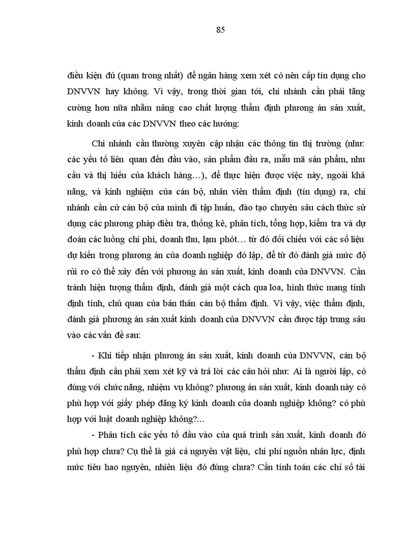 image for page Nâng cao chất lượng thẩm định tín dụng ngắn hạn đối với doanh nghiệp vừa và nhỏ tại NHNo&PTNT chi nhánh Nam Hà Nội