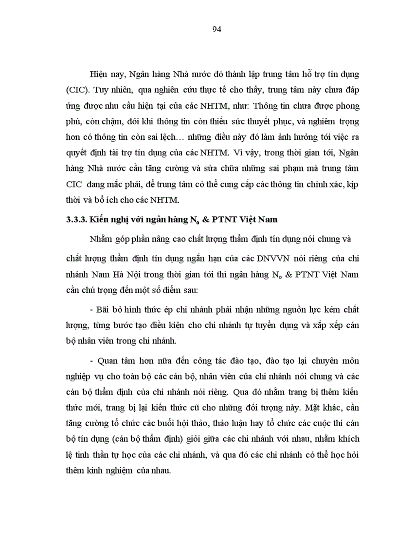 image for page Nâng cao chất lượng thẩm định tín dụng ngắn hạn đối với doanh nghiệp vừa và nhỏ tại NHNo&PTNT chi nhánh Nam Hà Nội