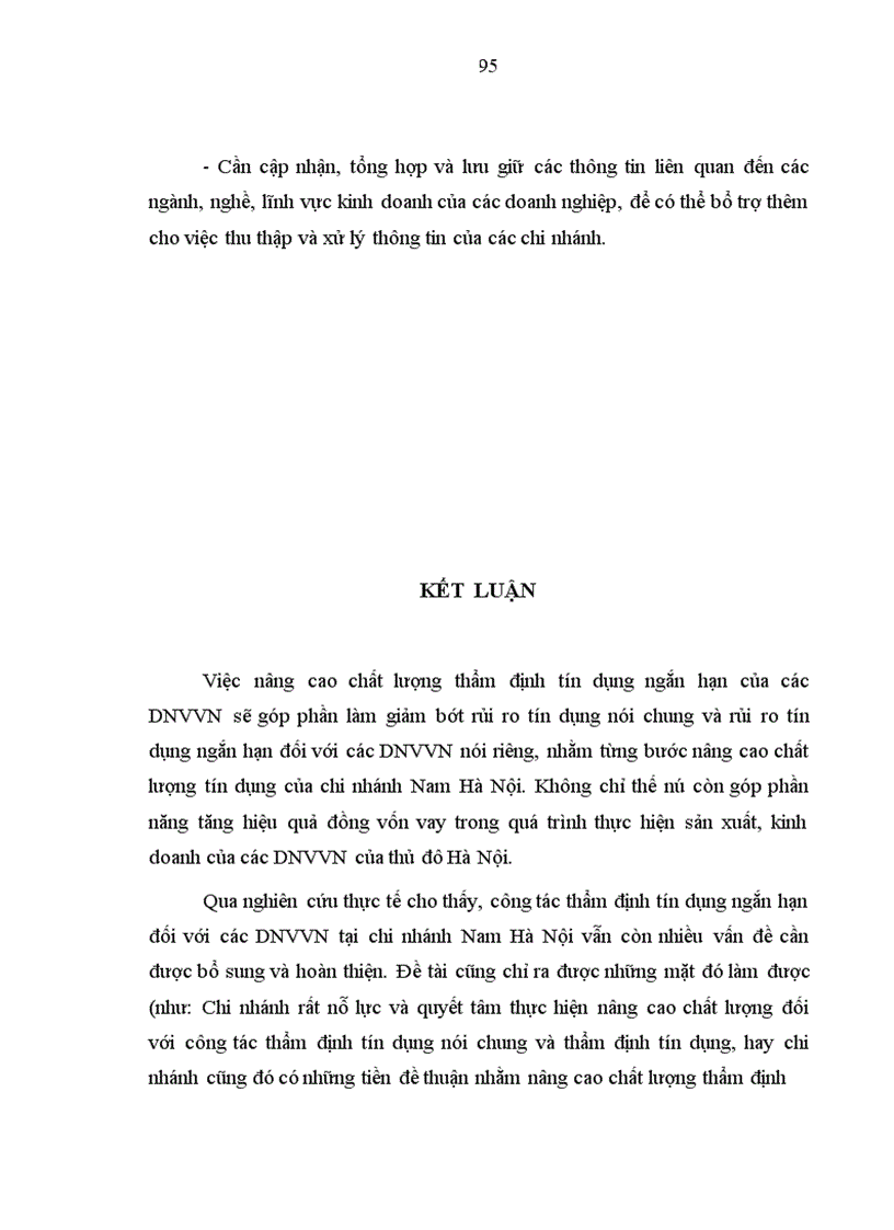 image for page Nâng cao chất lượng thẩm định tín dụng ngắn hạn đối với doanh nghiệp vừa và nhỏ tại NHNo&PTNT chi nhánh Nam Hà Nội