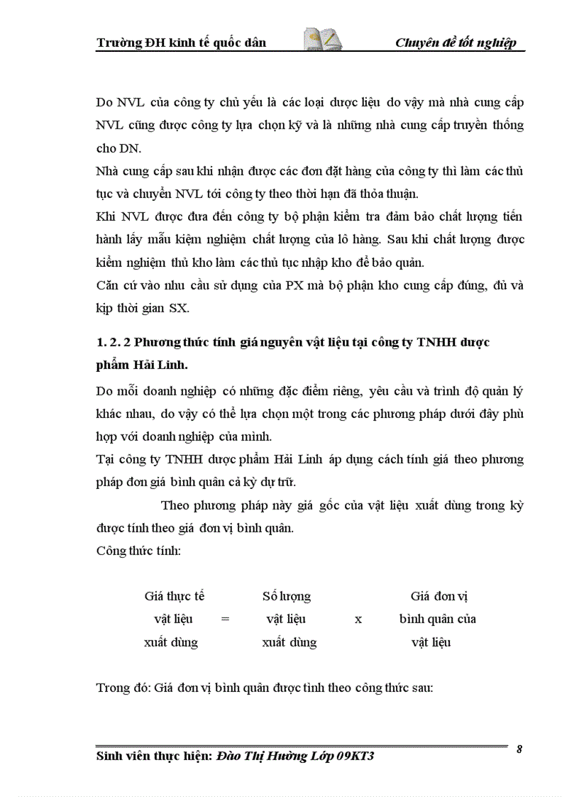 image for page Hoàn thiện kế toán Nguyên vật liệu tại Công ty Dược phẩm Hải Linh