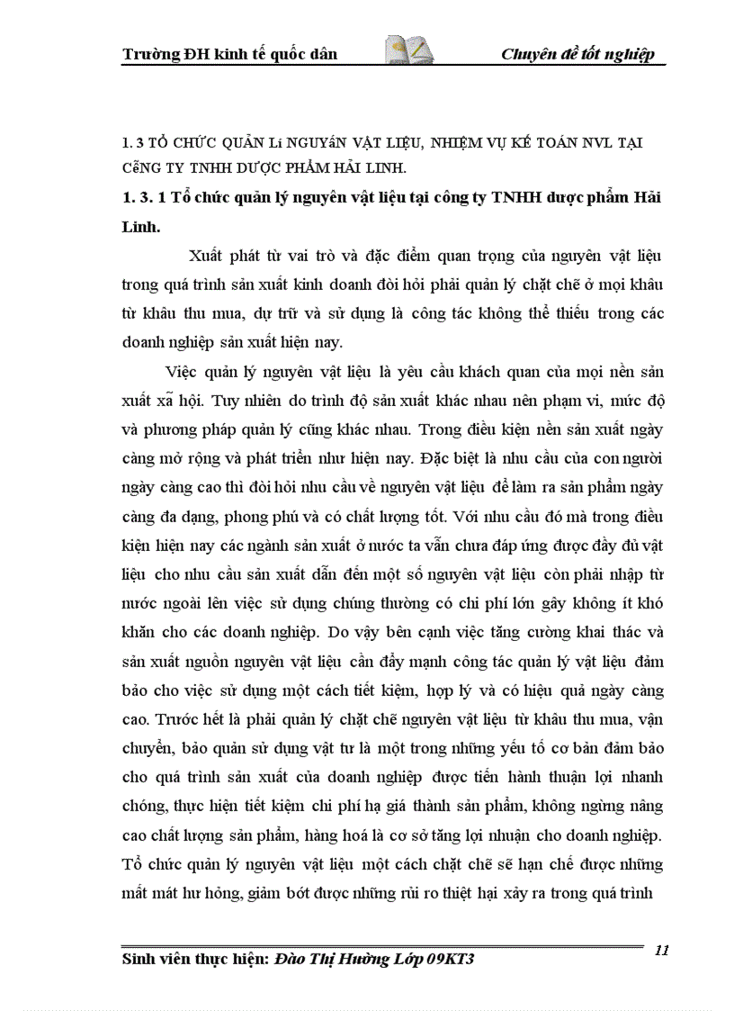 image for page Hoàn thiện kế toán Nguyên vật liệu tại Công ty Dược phẩm Hải Linh